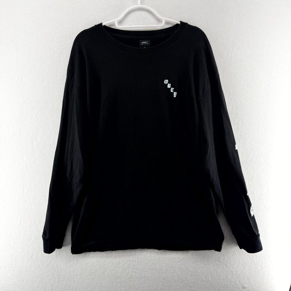 OBEY Worldwide Long Sleeve Graphic Tshirt Mens Size Large